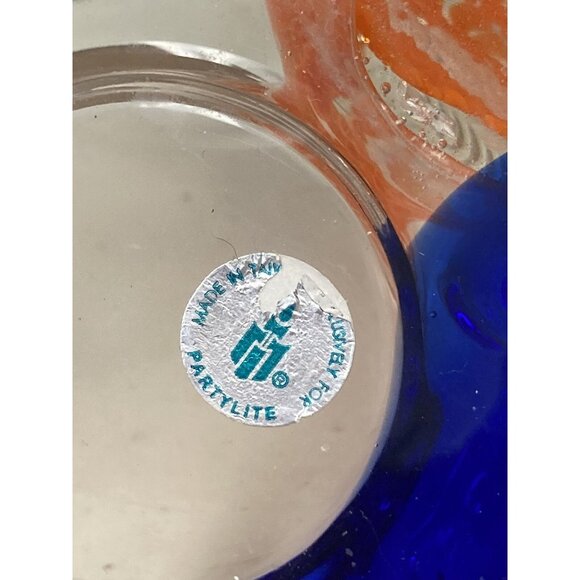 PartyLite Bermuda Tropical Fish Orange Glass Tealight Holder 5 3/4” - Picture 5 of 9